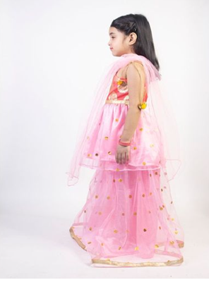 Ruviero net motif print foil print choli with net lehenga 3