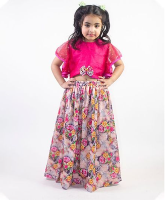 Ruviero sequin choli with digital print lehenga  1