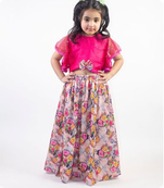 Ruviero sequin choli with digital print lehenga 