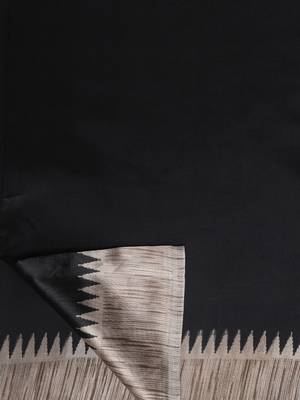 Black Printed Art Silk Saree With Blouse 7