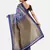 Blue Printed Art Silk Saree With Blouse