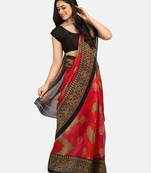 Multicolor Printed Art Silk Saree With Blouse
