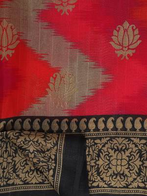 Multicolor Printed Art Silk Saree With Blouse 6