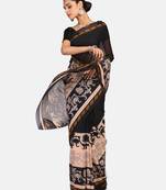Black Printed Georgette Saree With Blouse