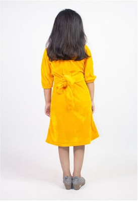 Ruviero pleated yellow velvet dress 2