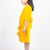 Ruviero pleated yellow velvet dress