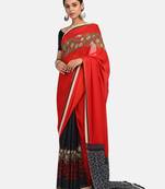 Multicolour Printed Georgette Saree With Blouse