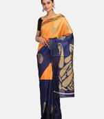 Orange Printed Art Silk Saree With Blouse