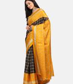 Black Printed Art Silk Saree With Blouse