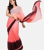 Pink embroidered Georgette saree with blouse