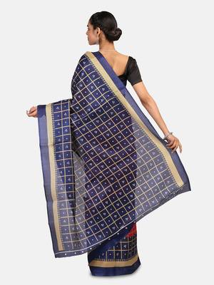 Pink Printed Art Silk Saree With Blouse 5