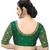 Dark-Green Colour Rose Flower Embroidery and Sequins Work Design Phantom Silk Readymade Blouse Saree For Lehenga Choli