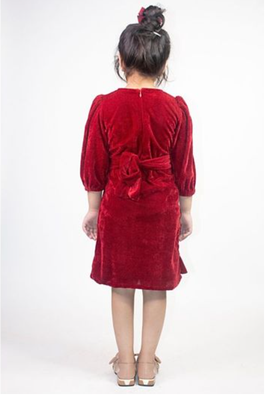 Ruviero pleated maroon velvet dress 2