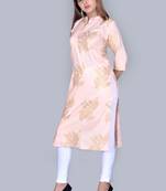 Designer Women Rayon Foil Print Kurta (Only Kurta)