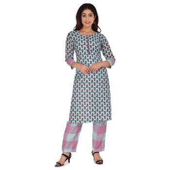 Sara Ali Khan Designer Printed Rayon Kurti with Palazzo Set 1