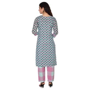 Sara Ali Khan Designer Printed Rayon Kurti with Palazzo Set 2