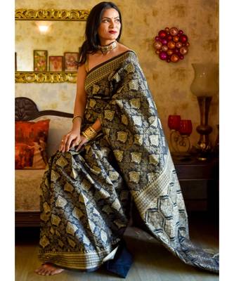 Black Designer Party Wear Silk Saree 2