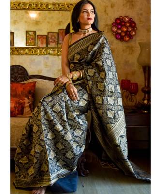 Black Designer Party Wear Silk Saree 1