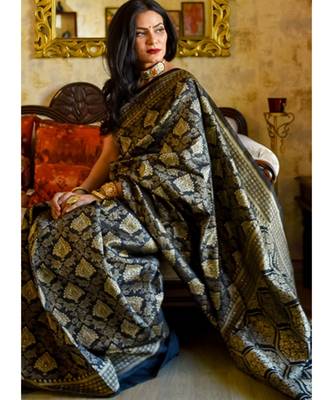 Black Designer Party Wear Silk Saree 4