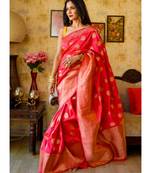 Rani Pink Designer Party Wear Silk Saree