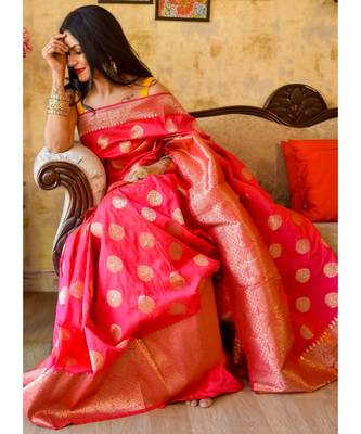 Rani Pink Designer Party Wear Silk Saree 3