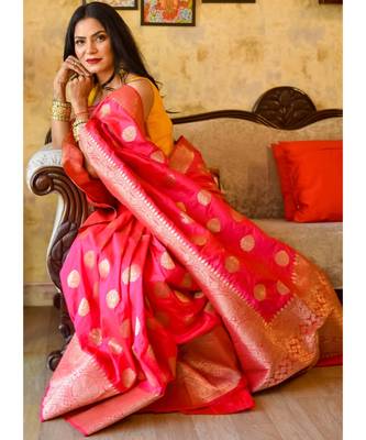 Rani Pink Designer Party Wear Silk Saree 4