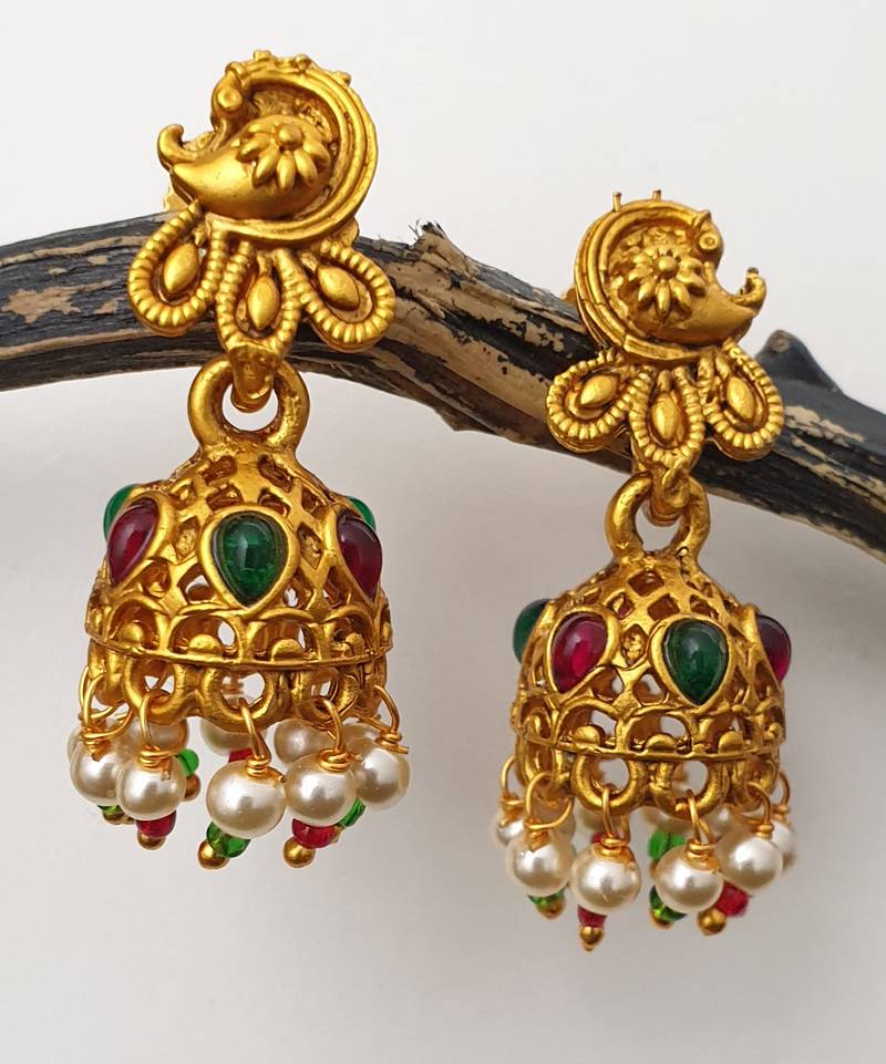 Gold jhumkas