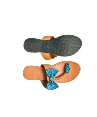 Brocade bow kohlapuri flats 2