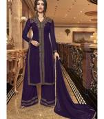 Violet Georgette Pakistani Salwar Kameez