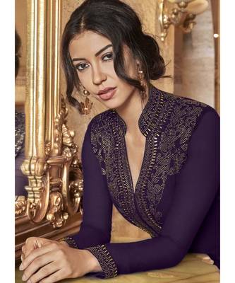 Violet Georgette Pakistani Salwar Kameez 2