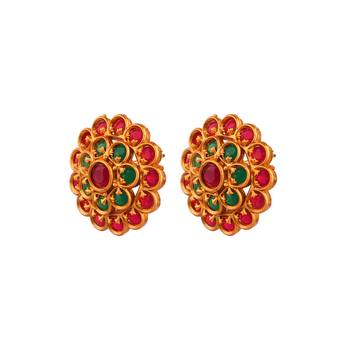 Maroon zircon   earrings 2