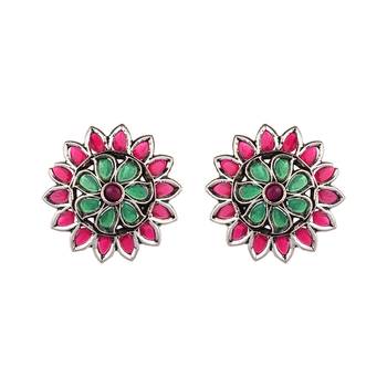 Pink zircon   earrings 1