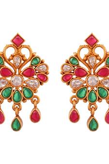 9blings Maroon zircon   earrings