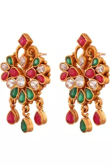 9blings Maroon zircon   earrings