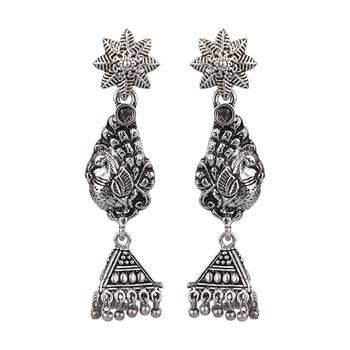 Silver zircon   earrings 1