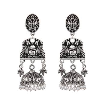 Silver zircon   earrings 1