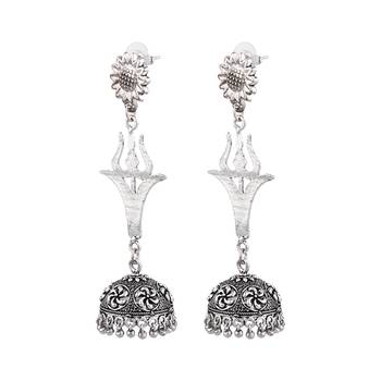 Silver zircon   earrings 2