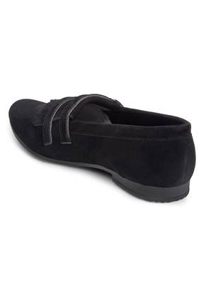 Treemoda Black Suede Monk Strap Shoes For Men 4