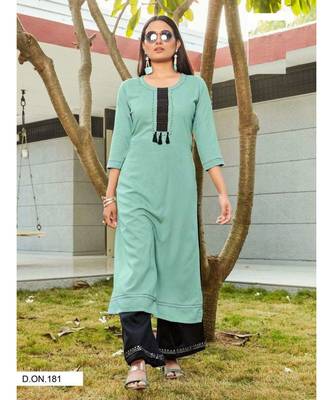 Pure Rayon Kurti Palazzo Sets  1