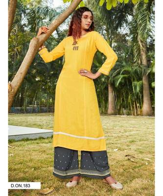 Pure Rayon Kurti Palazzo Sets  1