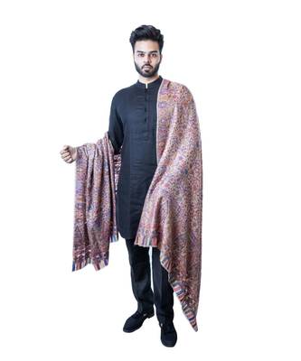 Men's Fine Pure Wool Pashmina Shawl  Kaani Jaal  Extra Soft and Warm Large Elite Luxury Shawl / Lohi / Stole 2
