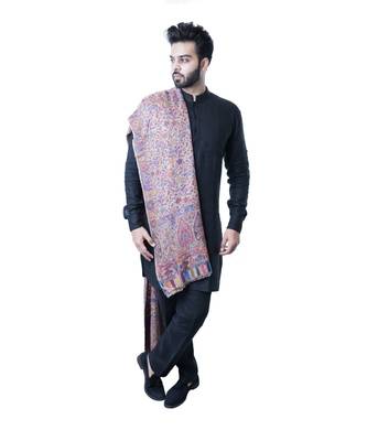 Men's Fine Pure Wool Pashmina Shawl  Kaani Jaal  Extra Soft and Warm Large Elite Luxury Shawl / Lohi / Stole 3