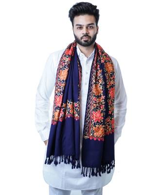 Men's Fine Wool Stole  Cashmilon Wool Blend  Embroidered   Soft and Warm Woven  Stole / Shawl / Scarf 3