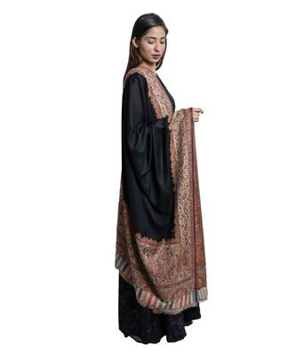 Fine Wool  Kaani Heavy Palla with Border  Pashmina  Kashmiri Elite Soft & Warm Shawl / Stole / Wrap 1