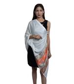 silk  Elephant Motifs Border  Self Embellished  Soft Designer Stole / Shawl / Scarf