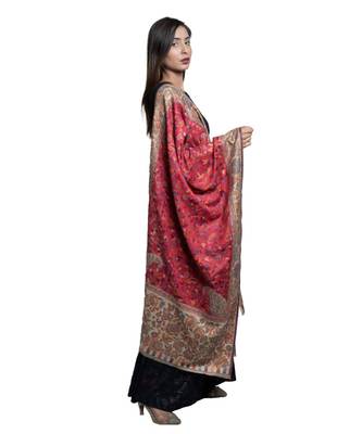 Fine Wool Kaani Jaal  Floral Paisely Pattern  Kashmiri Soft & Warm Stole / Shawl / Scarf 1
