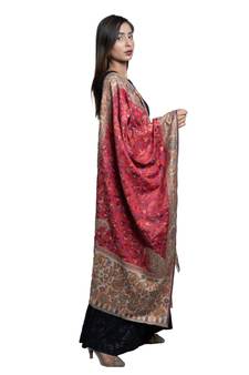 Fine Wool Kaani Jaal  Floral Paisely Pattern  Kashmiri Soft & Warm Stole / Shawl / Scarf