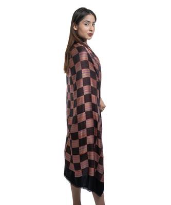 Fine Wool  Designer Check Box  Soft & Warm Shawl / Stole / Wrap 1