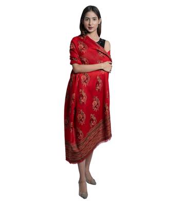 Pashmina Carpet Kaani Cutting Jaal  Designer Floral Pattern  Kashmiri Soft & Warm Shawl / Stole/ Wrap 1