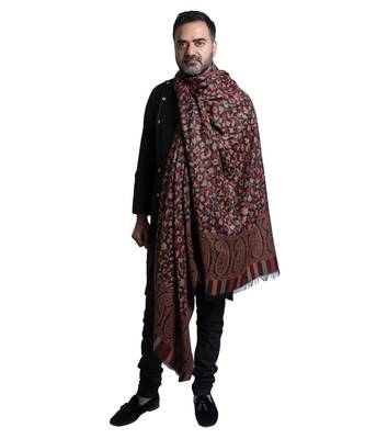 Men's Kaani Jaal  Supreme Wool Pahmina  Floral Paisley Pattern  Soft & Warm  Elite Luxury Shawl / Lohi 2